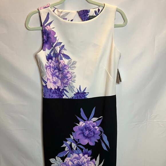 ⭐️ NWT- Purple Gabby Skye Floral Print Sleeveless Size 4 Dress - Picture 2 of 9